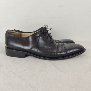 Salvatore Ferragamo Oxfords‎ Mens 10.5 Black Leather Lace Up Formal Dress Shoes